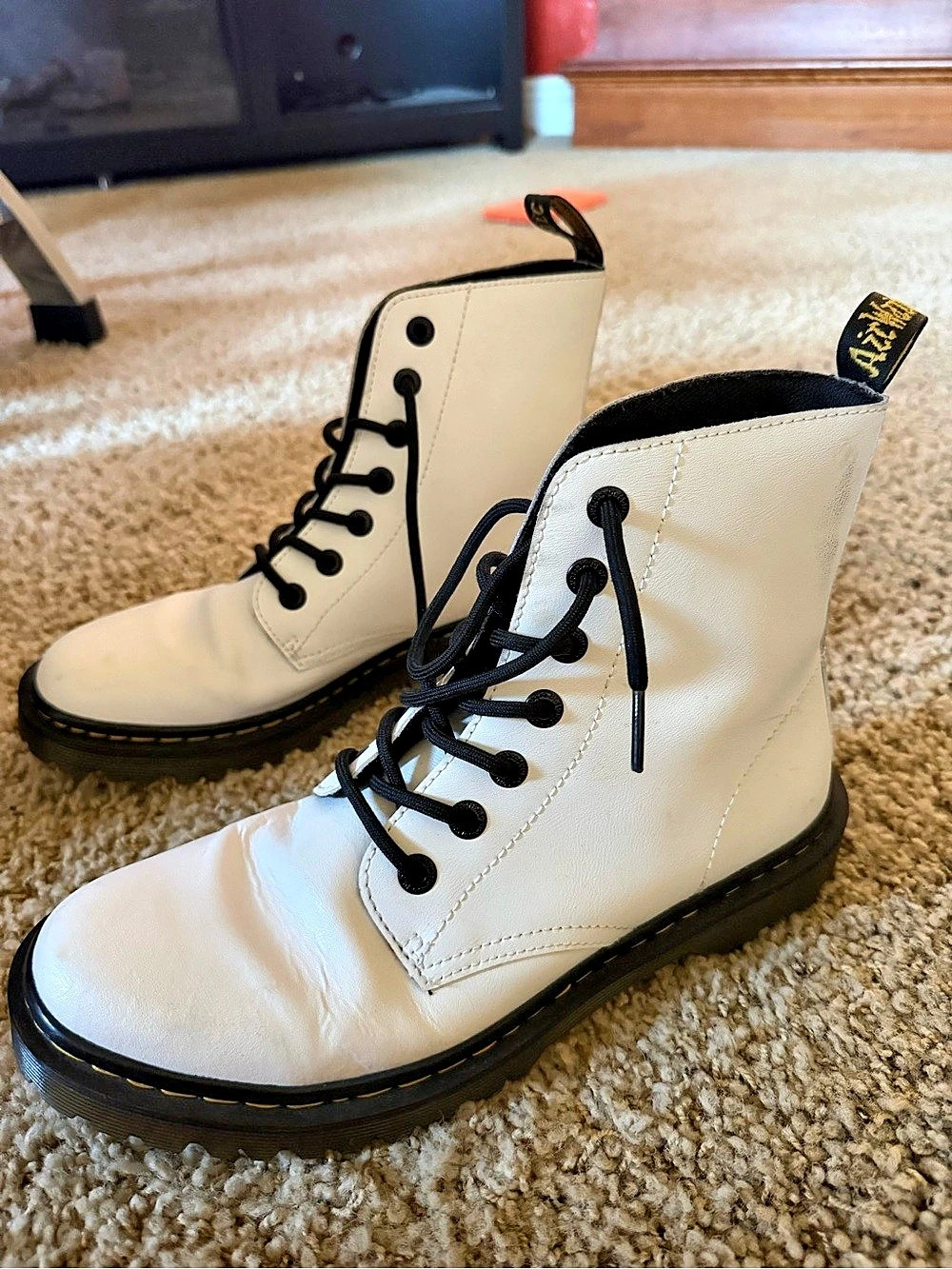 Dr. Martens 1460 Bex Smooth Leather Platform Boots Bex White Combat Boots